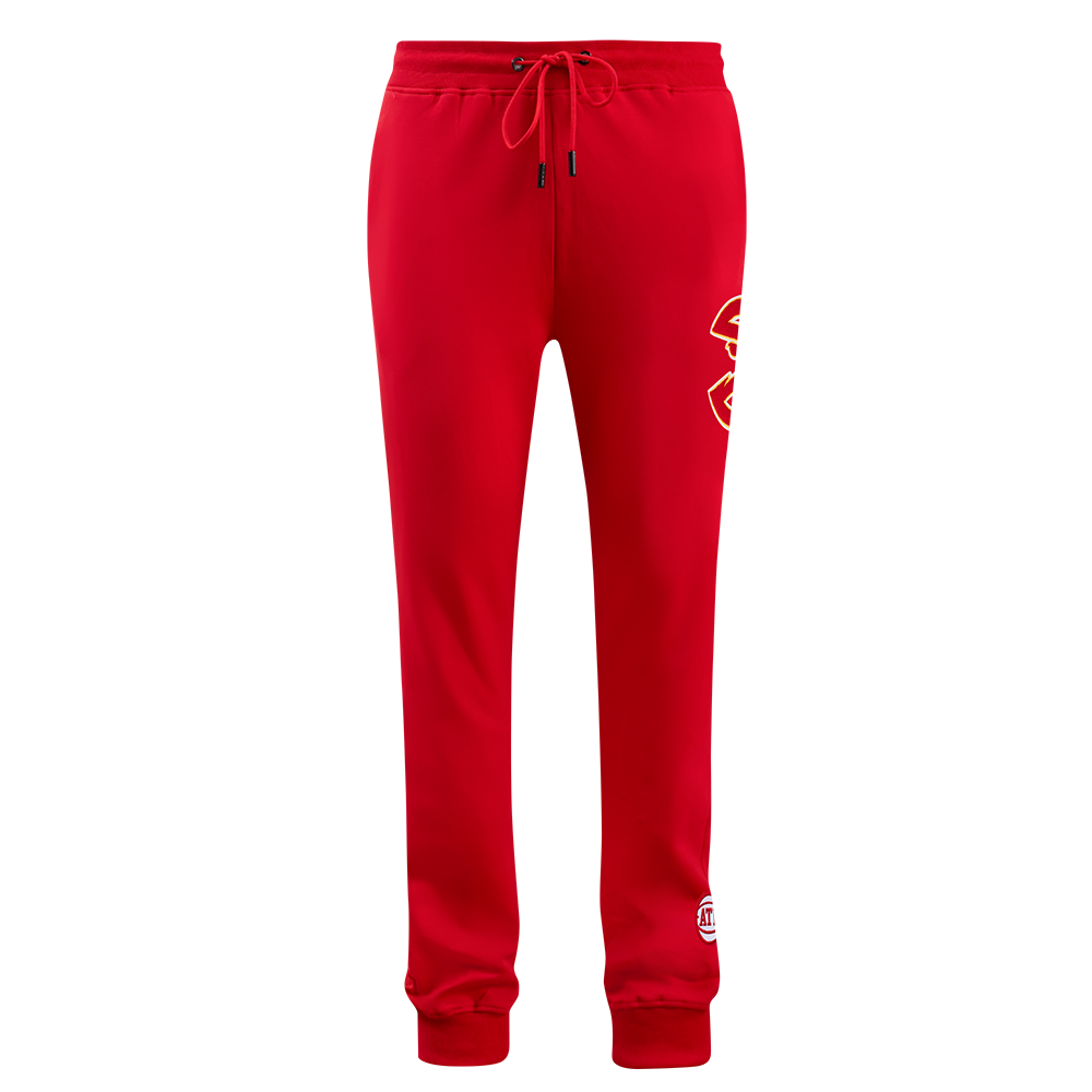 NBA ATLANTA HAWKS CLASSIC CHENILLE PANTALON JOGGER EN MAILLE DOUBLE POUR HOMME (ROUGE)