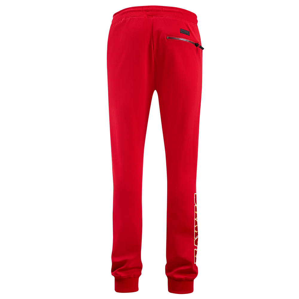 NBA ATLANTA HAWKS CLASSIC CHENILLE PANTALON JOGGER EN MAILLE DOUBLE POUR HOMME (ROUGE)