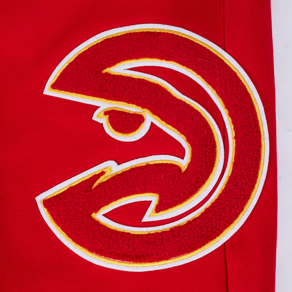 NBA ATLANTA HAWKS CLASSIC CHENILLE PANTALON JOGGER EN MAILLE DOUBLE POUR HOMME (ROUGE)