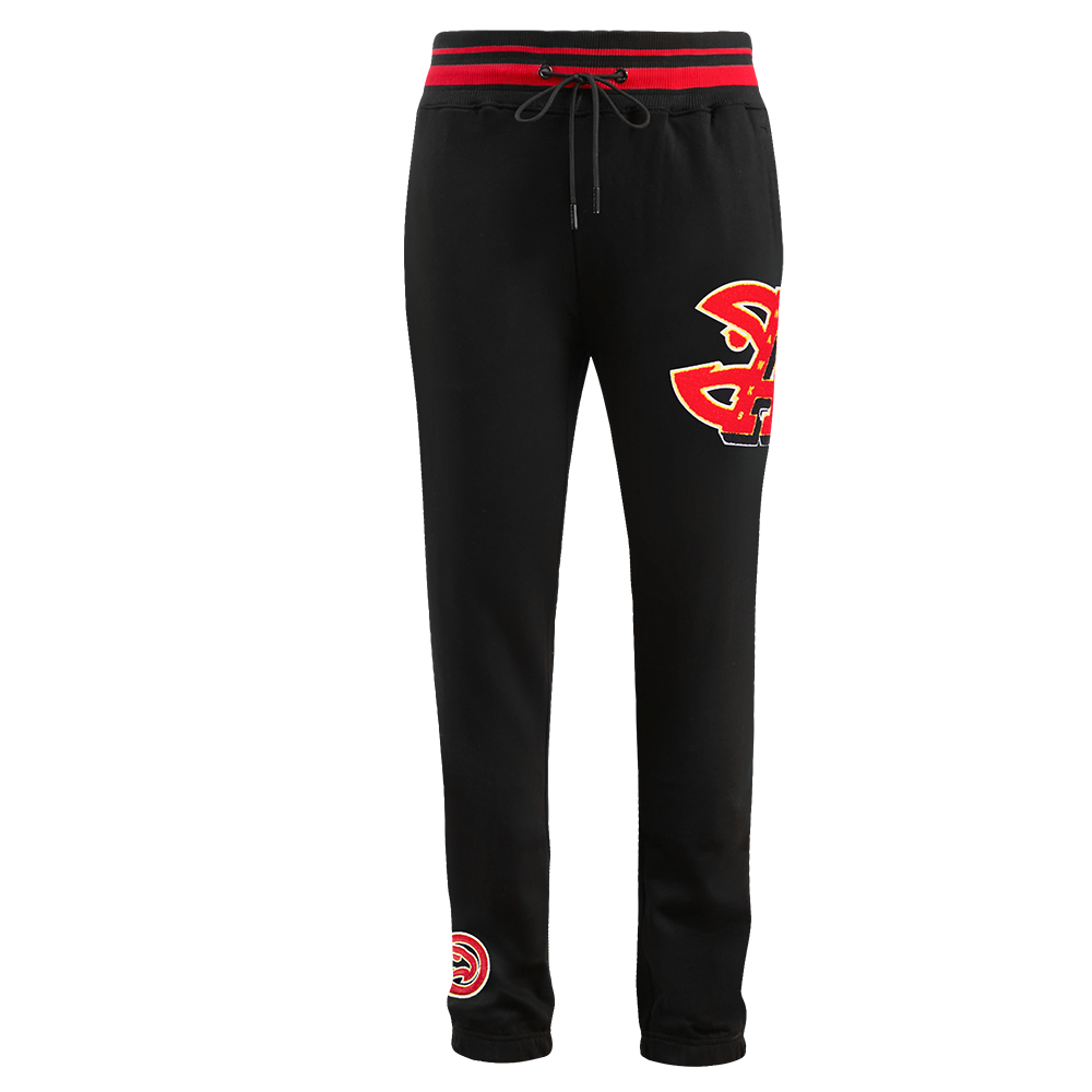 NBA ATLANTA HAWKS MASHUP MEN'S RIB SWEATPANT (BLACK/RED/BLACK)