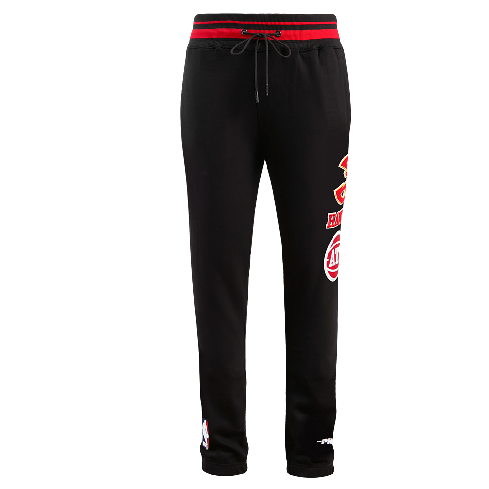 NBA ATLANTA HAWKS RETRO CLASSIC MEN'S SWEATPANT (BLACK/RED/BLACK)