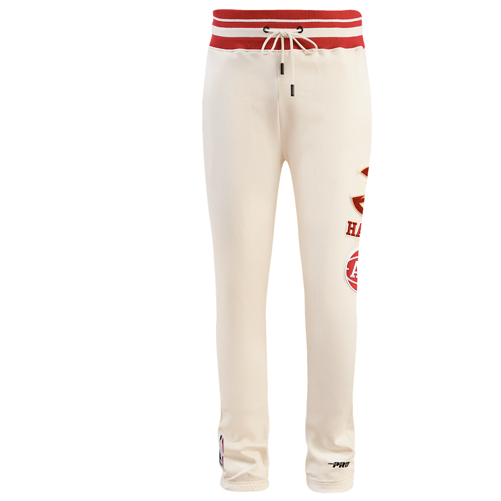 NBA ATLANTA HAWKS RETRO CLASSIC MEN'S SWEATPANT (EGGSHELL/ RED)