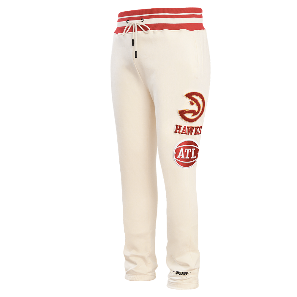 NBA ATLANTA HAWKS RETRO CLASSIC MEN'S SWEATPANT (EGGSHELL/ RED)