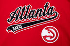 NBA ATLANTA HAWKS SCRIPT TAIL CHANDAIL À CAPUCHON EN MOLLETON CÔTELÉ POUR HOMME (ROUGE/NOIR)