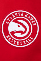NBA ATLANTA HAWKS SCRIPT TAIL CHANDAIL À CAPUCHON EN MOLLETON CÔTELÉ POUR HOMME (ROUGE/NOIR)