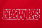 NBA ATLANTA HAWKS SCRIPT TAIL CHANDAIL À CAPUCHON EN MOLLETON CÔTELÉ POUR HOMME (ROUGE/NOIR)