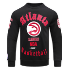 NBA ATLANTA HAWKS OLD ENGLISH CHANDAIL À COL ROND POUR HOMME (NOIR)