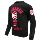 NBA ATLANTA HAWKS OLD ENGLISH CHANDAIL À COL ROND POUR HOMME (NOIR)