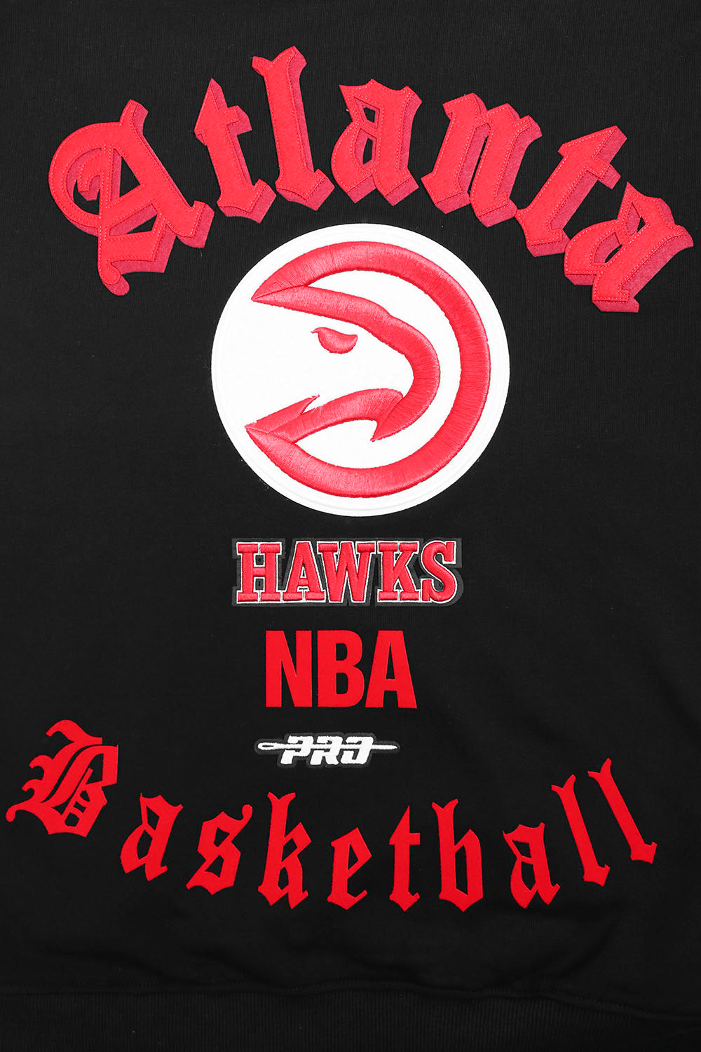 NBA ATLANTA HAWKS OLD ENGLISH CHANDAIL À COL ROND POUR HOMME (NOIR)