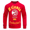 NBA ATLANTA HAWKS OLD ENGLISH MEN'S CREWNECK (RED)
