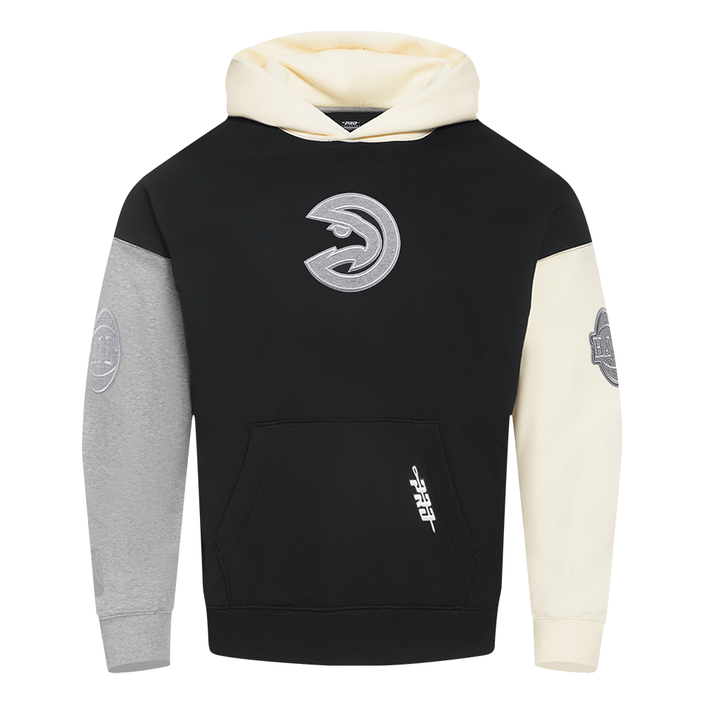NBA ATLANTA HAWKS REVERSE FRENCH TERRY MEN'S COLORBLOCK FLEECE PULLOVER HOODIE