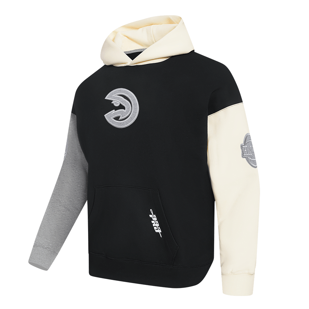 NBA ATLANTA HAWKS REVERSE FRENCH TERRY MEN'S COLORBLOCK FLEECE PULLOVER HOODIE