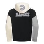 NBA ATLANTA HAWKS REVERSE FRENCH TERRY MEN'S COLORBLOCK FLEECE PULLOVER HOODIE