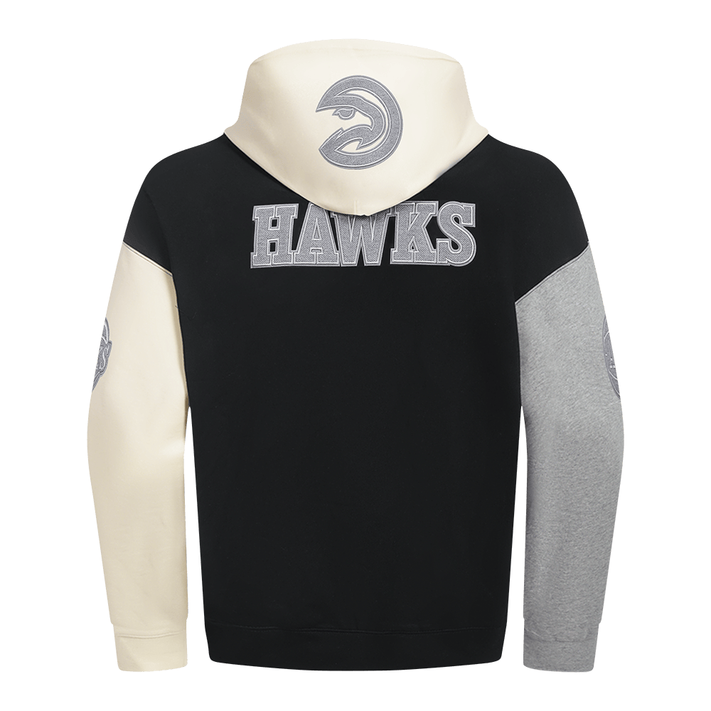 NBA ATLANTA HAWKS REVERSE FRENCH TERRY MEN'S COLORBLOCK FLEECE PULLOVER HOODIE