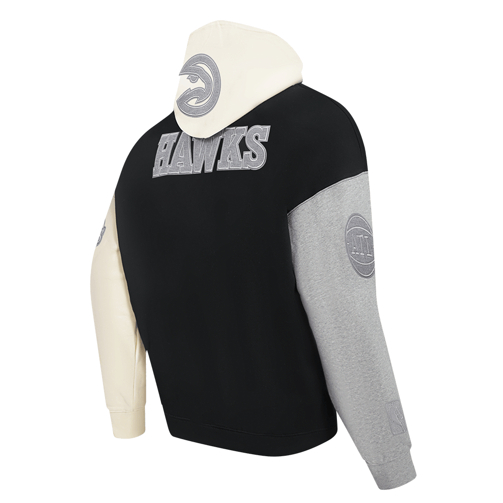 NBA ATLANTA HAWKS REVERSE FRENCH TERRY MEN'S COLORBLOCK FLEECE PULLOVER HOODIE