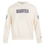 NBA ATLANTA HAWKS REVERSE FRENCH TERRY MEN'S CREWNECK SWEATSHIRT (EGGSHELL)