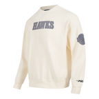 NBA ATLANTA HAWKS REVERSE FRENCH TERRY MEN'S CREWNECK SWEATSHIRT (EGGSHELL)