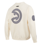 NBA ATLANTA HAWKS REVERSE FRENCH TERRY MEN'S CREWNECK SWEATSHIRT (EGGSHELL)