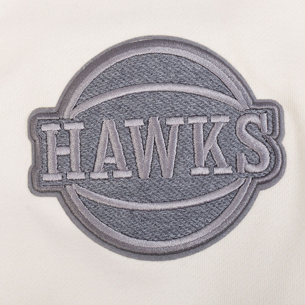 NBA ATLANTA HAWKS REVERSE FRENCH TERRY MEN'S CREWNECK SWEATSHIRT (EGGSHELL)