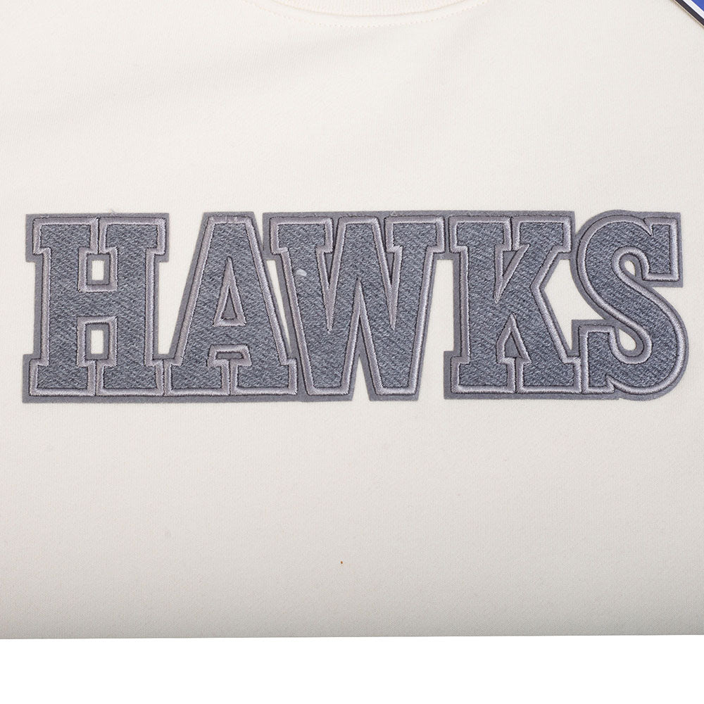 NBA ATLANTA HAWKS REVERSE FRENCH TERRY MEN'S CREWNECK SWEATSHIRT (EGGSHELL)