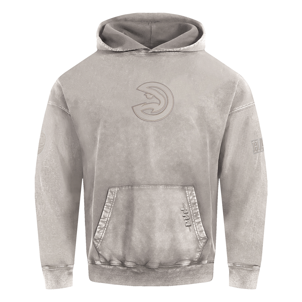 NBA ATLANTA HAWKS WASHED CLASSIC MEN'S PULLOVER HOODIE (WASHED WARM SLATE)