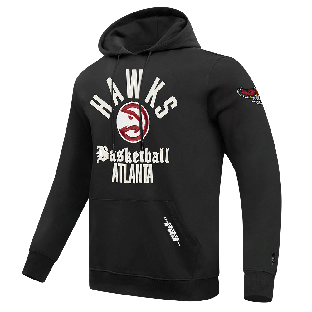NBA ATLANTA HAWKS MODERN ORIGINALS MEN'S FLC PO HOODIE (BLACK)