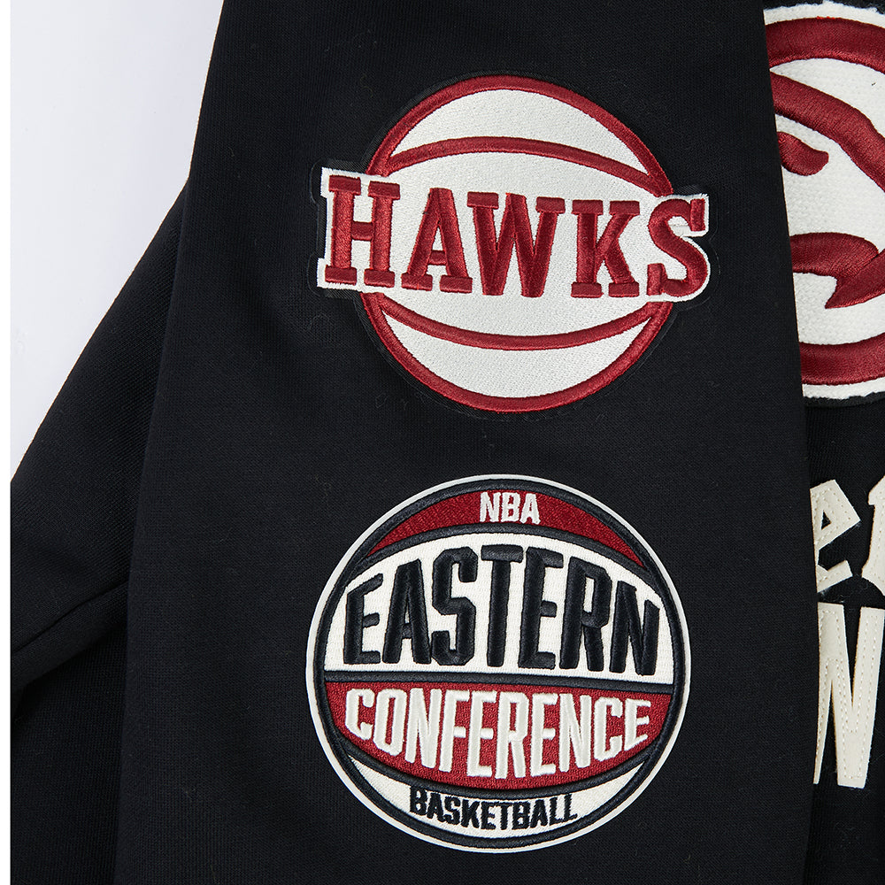 NBA ATLANTA HAWKS MODERN ORIGINALS MEN'S FLC PO HOODIE (BLACK)