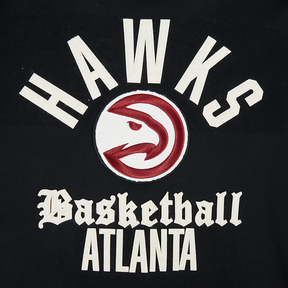 NBA ATLANTA HAWKS MODERN ORIGINALS MEN'S FLC PO HOODIE (BLACK)