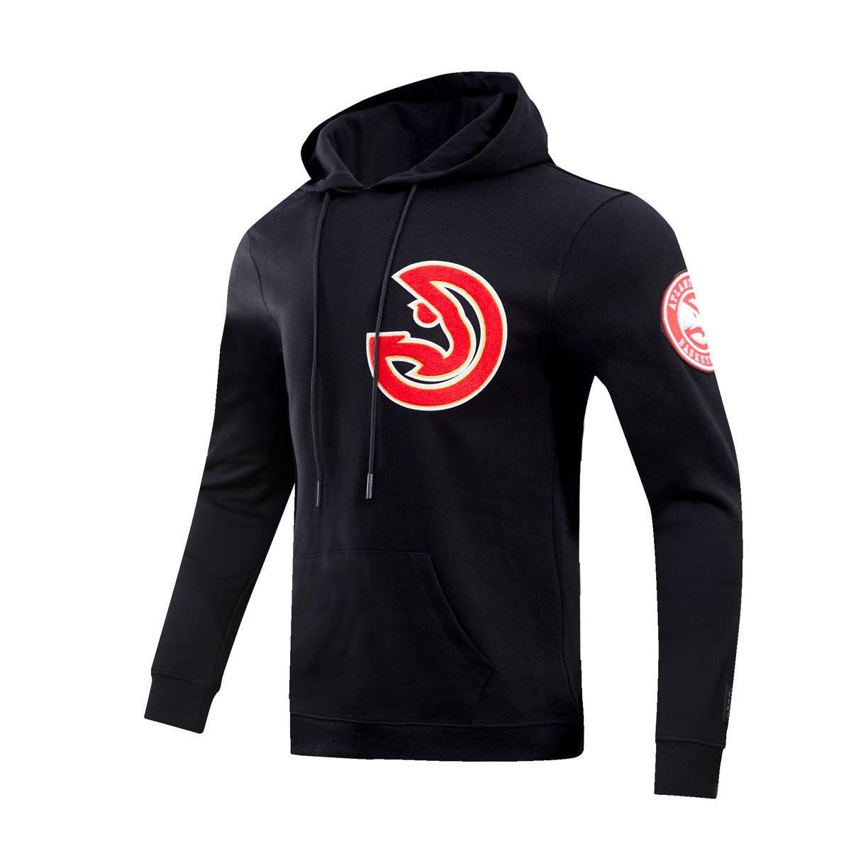 NBA ATLANTA HAWKS CLASSIC CHENILLE MEN'S PULLOVER HOODIE (BLACK)
