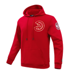 NBA ATLANTA HAWKS CLASSIC CHENILLE CHANDAIL À CAPUCHON EN MAILLE DOUBLE POUR HOMME (ROUGE)
