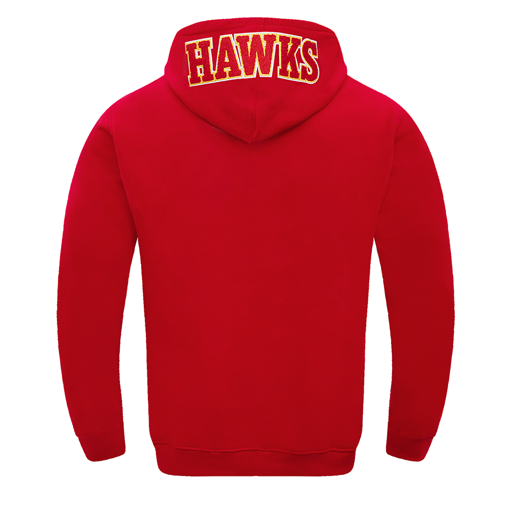 NBA ATLANTA HAWKS CLASSIC CHENILLE CHANDAIL À CAPUCHON EN MAILLE DOUBLE POUR HOMME (ROUGE)