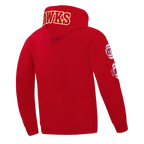 NBA ATLANTA HAWKS CLASSIC CHENILLE CHANDAIL À CAPUCHON EN MAILLE DOUBLE POUR HOMME (ROUGE)