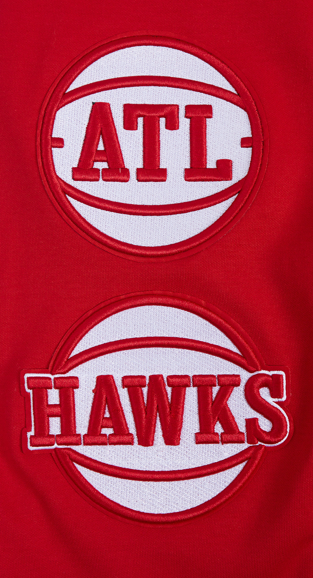 NBA ATLANTA HAWKS CLASSIC CHENILLE CHANDAIL À CAPUCHON EN MAILLE DOUBLE POUR HOMME (ROUGE)