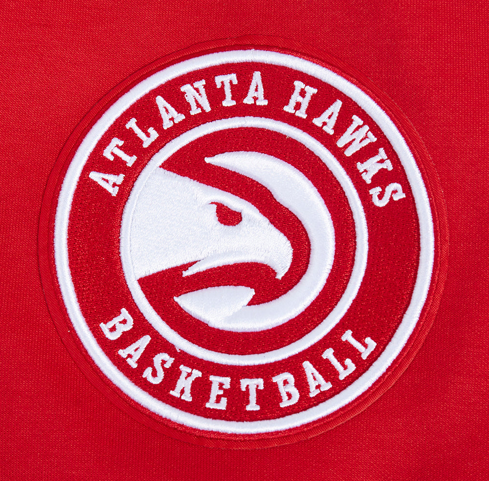 NBA ATLANTA HAWKS CLASSIC CHENILLE CHANDAIL À CAPUCHON EN MAILLE DOUBLE POUR HOMME (ROUGE)