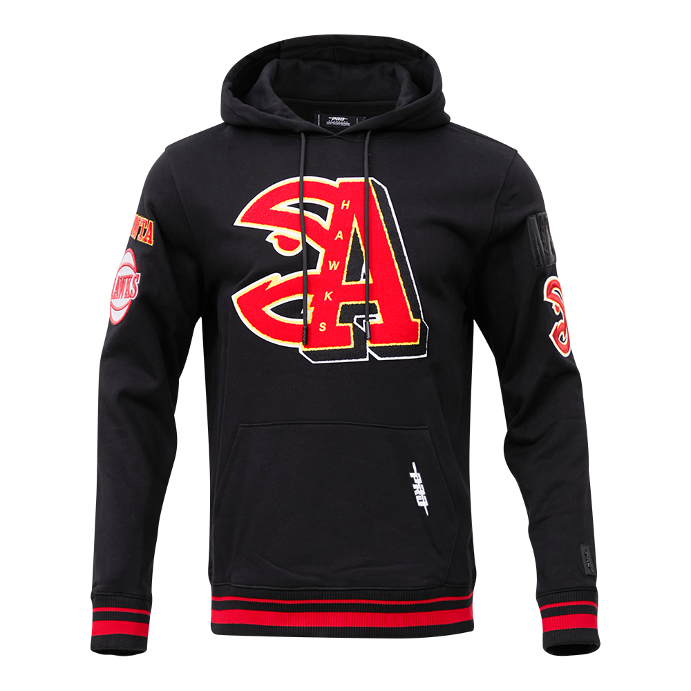 NBA ATLANTA HAWKS CHANDAIL À CAPUCHON MASHUP CÔTELÉ POUR HOMME (NOIR/ROUGE/NOIR)