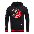 NBA ATLANTA HAWKS RETRO CLASSIC MEN'S PULLOVER HOODIE (BLACK/RED/BLACK)
