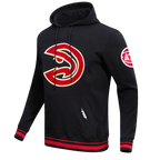 NBA ATLANTA HAWKS RETRO CLASSIC MEN'S PULLOVER HOODIE (BLACK/RED/BLACK)