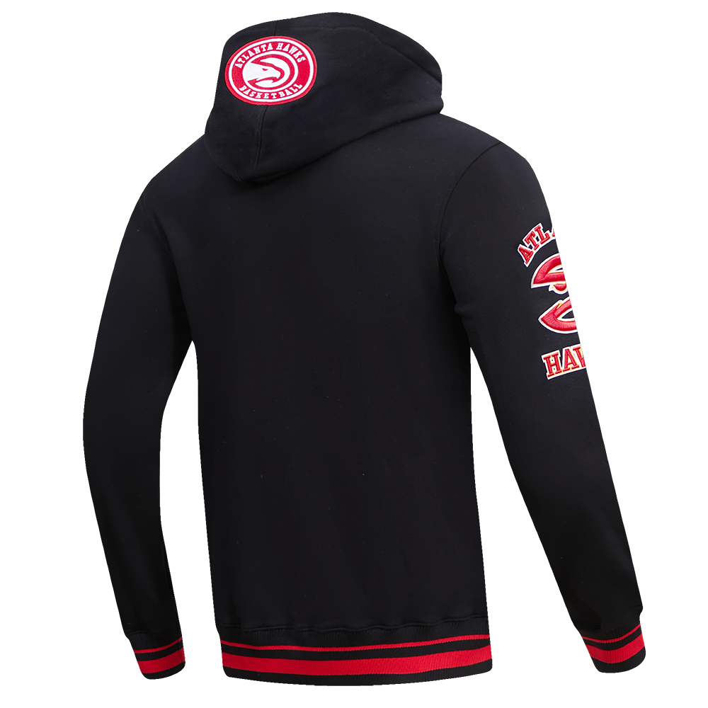 NBA ATLANTA HAWKS RETRO CLASSIC MEN'S PULLOVER HOODIE (BLACK/RED/BLACK)