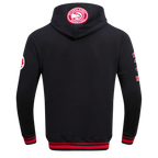 NBA ATLANTA HAWKS RETRO CLASSIC MEN'S PULLOVER HOODIE (BLACK/RED/BLACK)