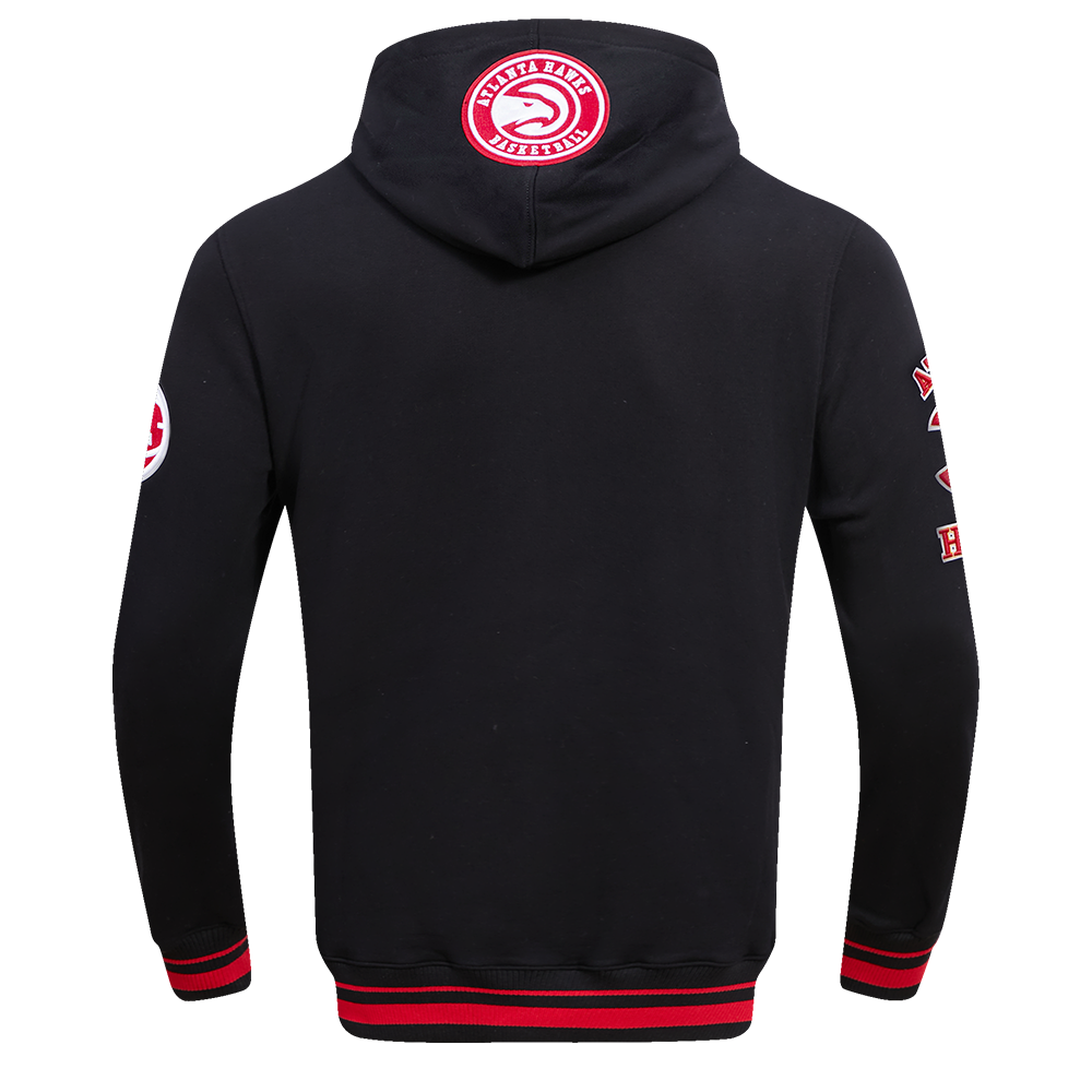 NBA ATLANTA HAWKS RETRO CLASSIC MEN'S PULLOVER HOODIE (BLACK/RED/BLACK)