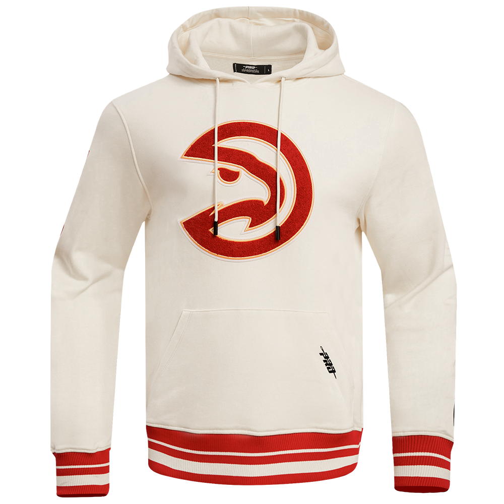 NBA ATLANTA HAWKS RETRO CLASSIC CHANDAIL À CAPUCHON POUR HOMME (COQUILLE D'ŒUF/ROUGE)