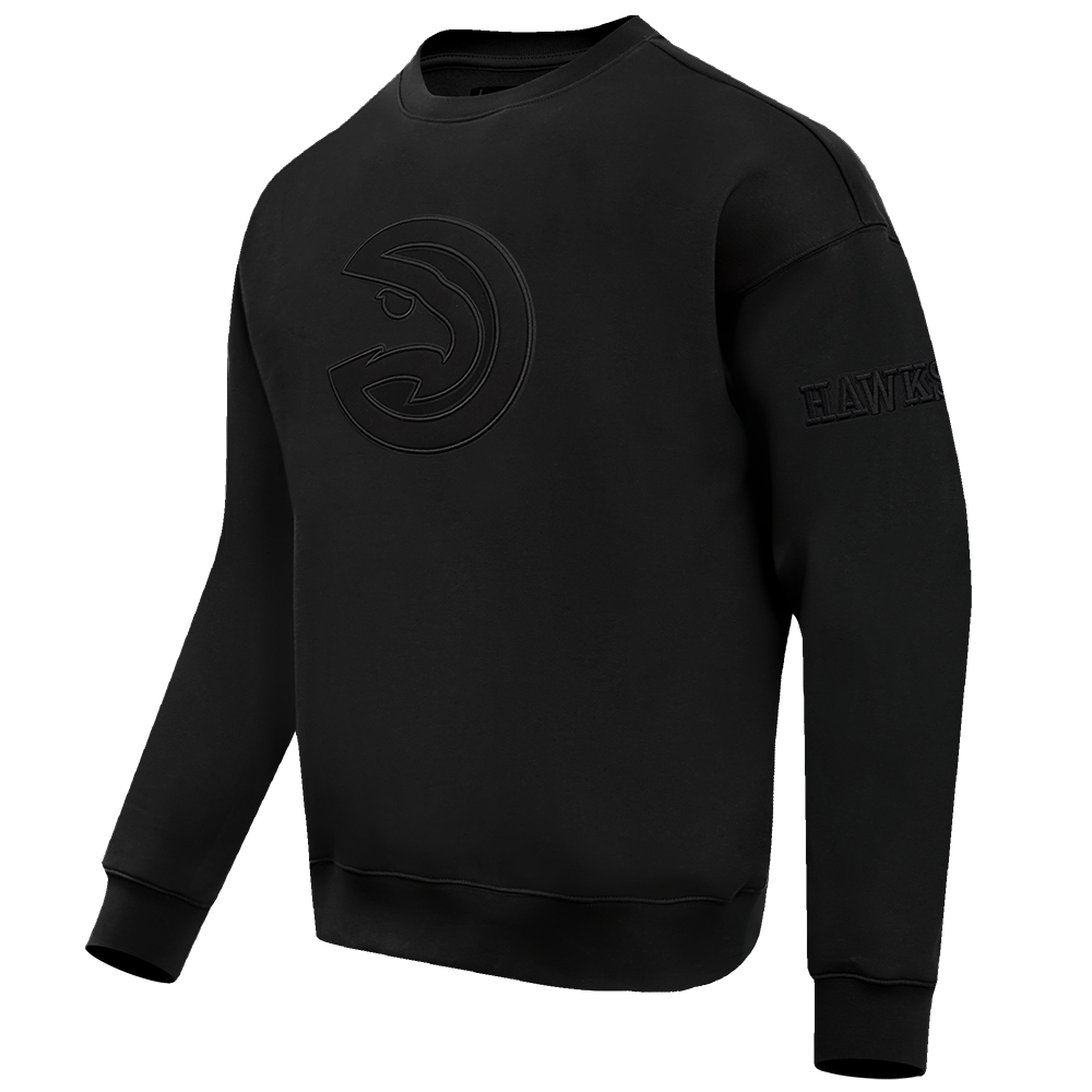 NBA ATLANTA HAWKS NEUTRAL DROP SHOULDER FLEECE CREWNECK (BLACK)