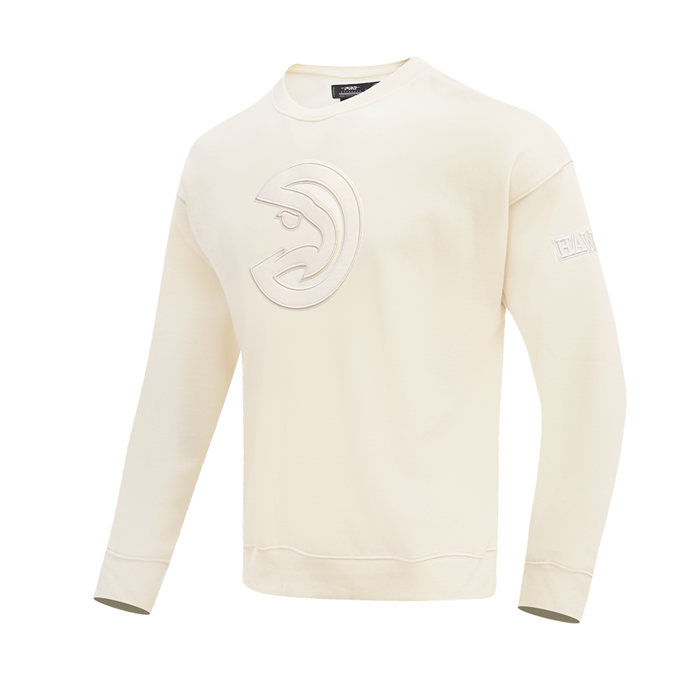 NBA ATLANTA HAWKS NEUTRAL DROP SHOULDER FLEECE CREWNECK (EGGSHELL)