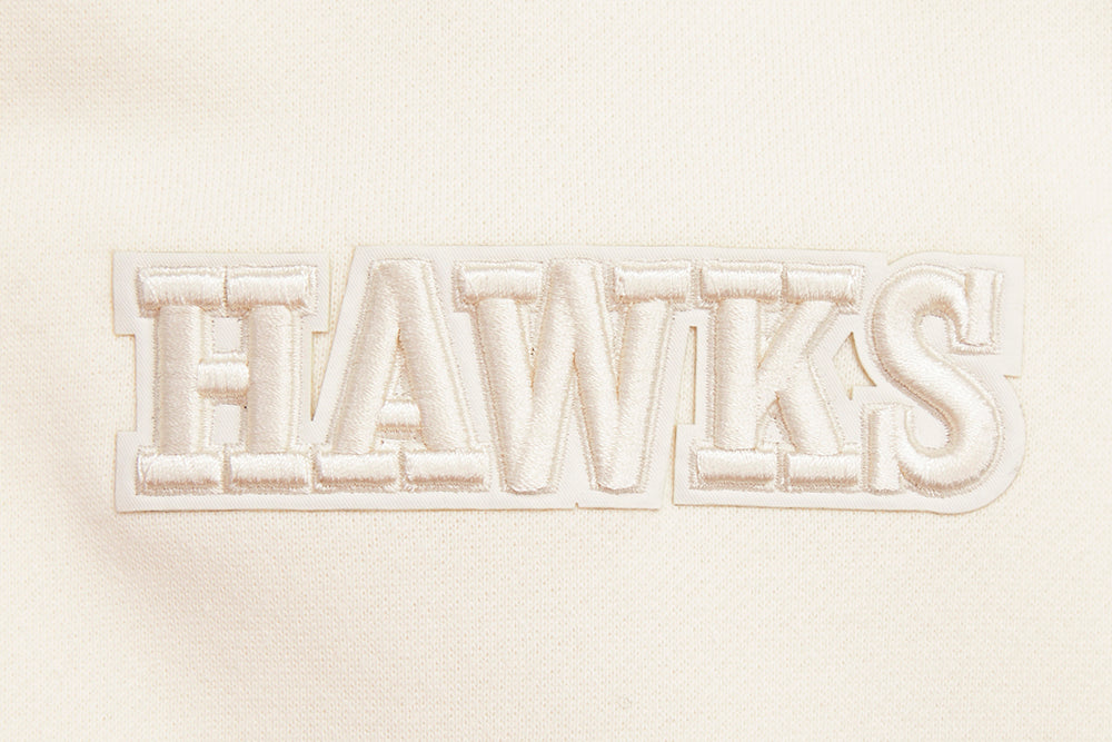 NBA ATLANTA HAWKS NEUTRAL CHANDAIL À COL ROND EN MOLLETON À ÉPAULES TOMBANTES (COQUILLE D'ŒUF)
