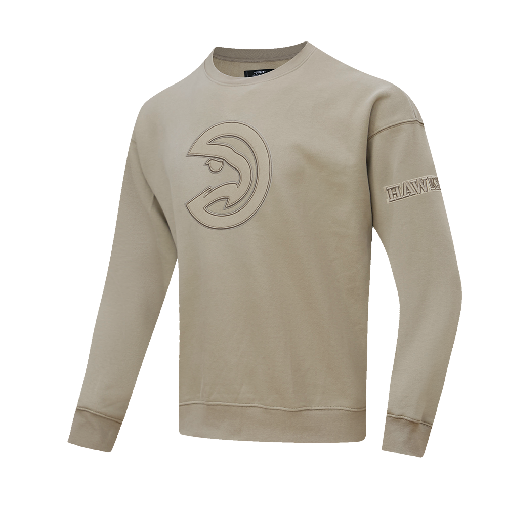 NBA ATLANTA HAWKS NEUTRAL DROP SHOULDER FLEECE CREWNECK (TAUPE)