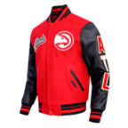 NBA ATLANTA HAWKS SCRIPT TAIL MEN'S VARSITY JACKET (RED/BLACK)