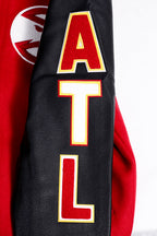 NBA ATLANTA HAWKS SCRIPT TAIL MEN'S VARSITY JACKET (RED/BLACK)