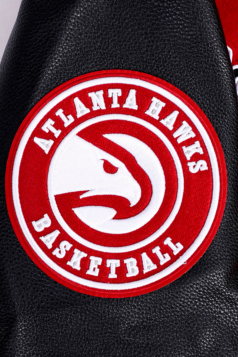 NBA ATLANTA HAWKS SCRIPT TAIL MEN'S VARSITY JACKET (RED/BLACK)