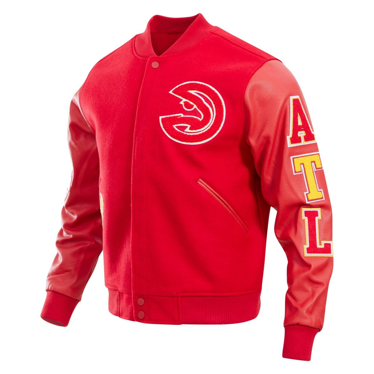 NBA ATLANTA HAWKS CLASSIC WOOL MEN'S VARSITY JACKET (RED)