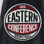 NBA ATLANTA HAWKS MODERN ORIGINALS MEN'S LEATHER VARSITY JACKET (JET BLACK)